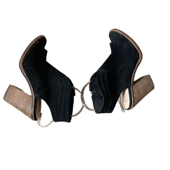 Vince Camuto Peep Toe Stacked Block Heel Faux Suede Sling Back Sandals Size 7.5 - Picture 7 of 12